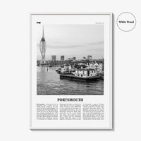 Portsmouth Print Black and White England No 3, Portsmouth Wall Art, Portsmouth Poster, Portsmouth Photo, Portsea Island, Hampshire
