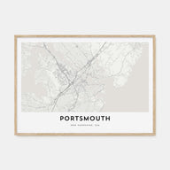Portsmouth, New Hampshire Map Landscape Poster