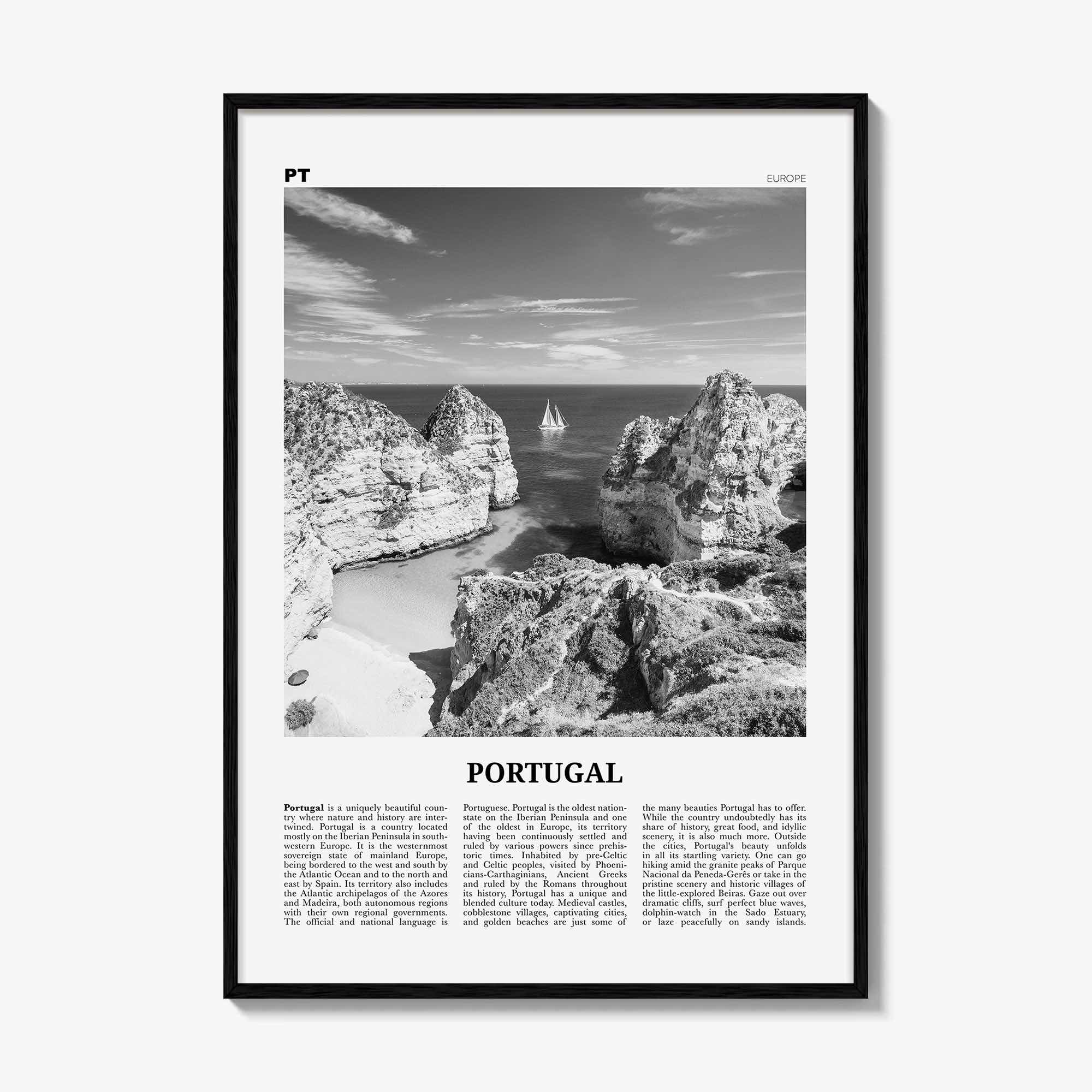 Portugal Print Black and White No 3, Portugal Wall Art, Portugal Poster, Portugal Photo, Portugal Wall Décor, Portugal Map,