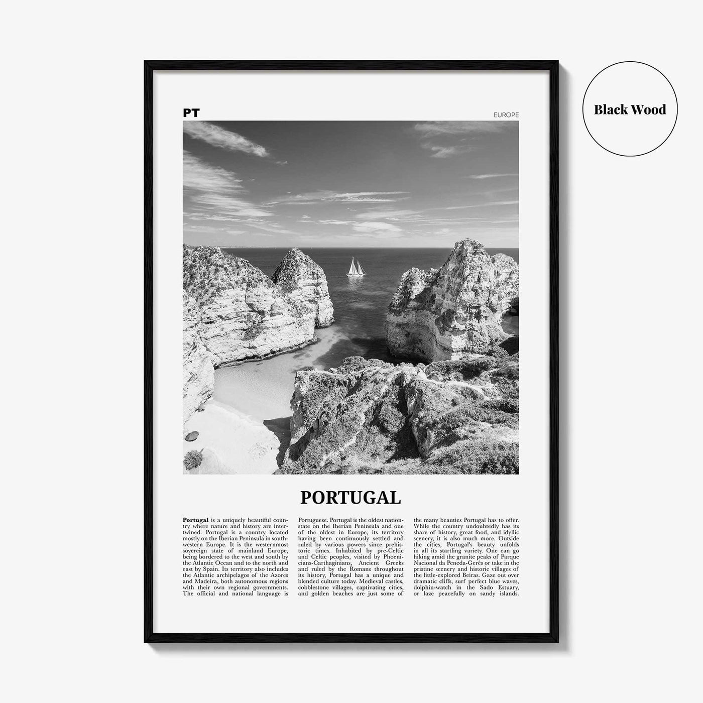 Portugal Print Black and White No 3, Portugal Wall Art, Portugal Poster, Portugal Photo, Portugal Wall Décor, Portugal Map,