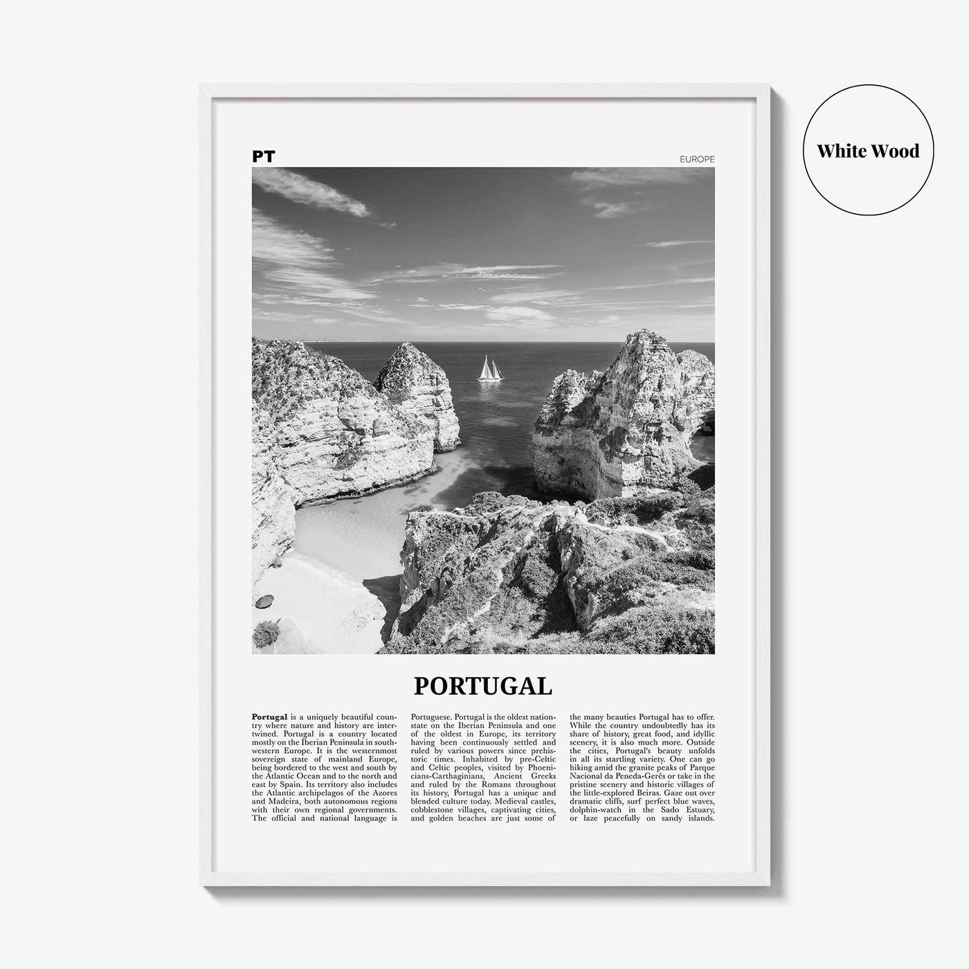 Portugal Print Black and White No 3, Portugal Wall Art, Portugal Poster, Portugal Photo, Portugal Wall Décor, Portugal Map,