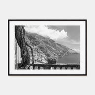 Positano Landscape B&W No 1 Poster