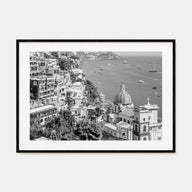 Positano Landscape B&W No 2 Poster
