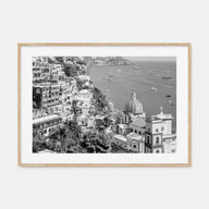 Positano Landscape B&W No 2 Poster