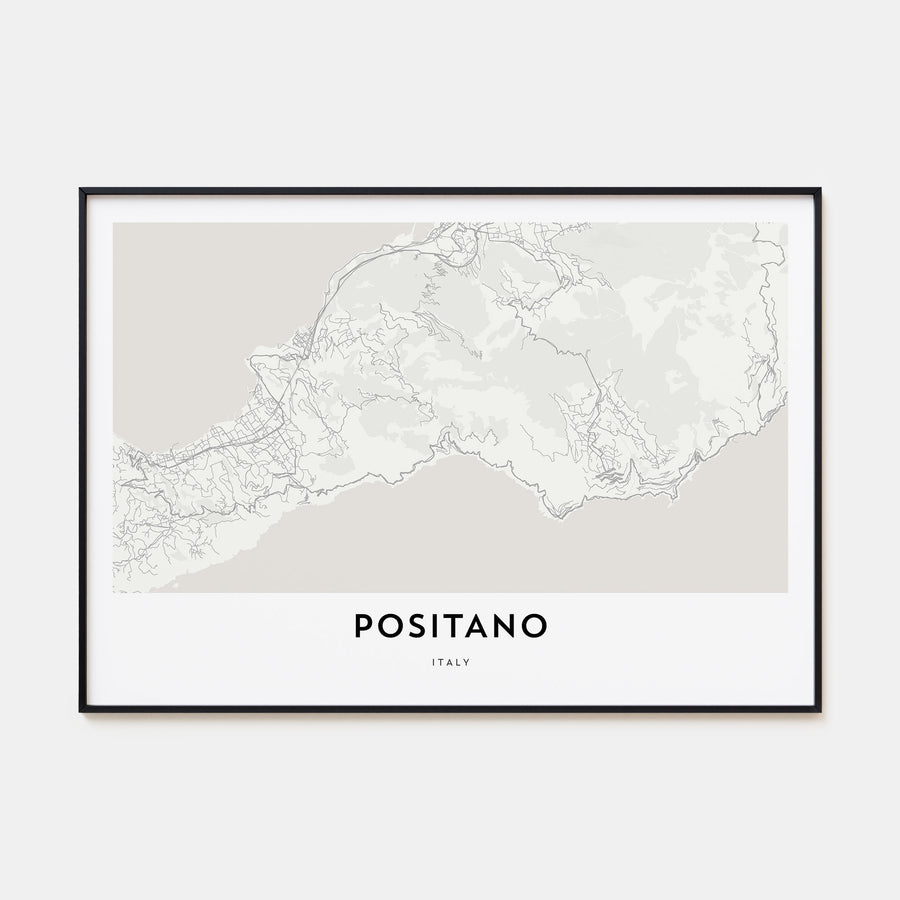 Positano Map Landscape Poster