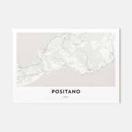 Positano Map Landscape Poster