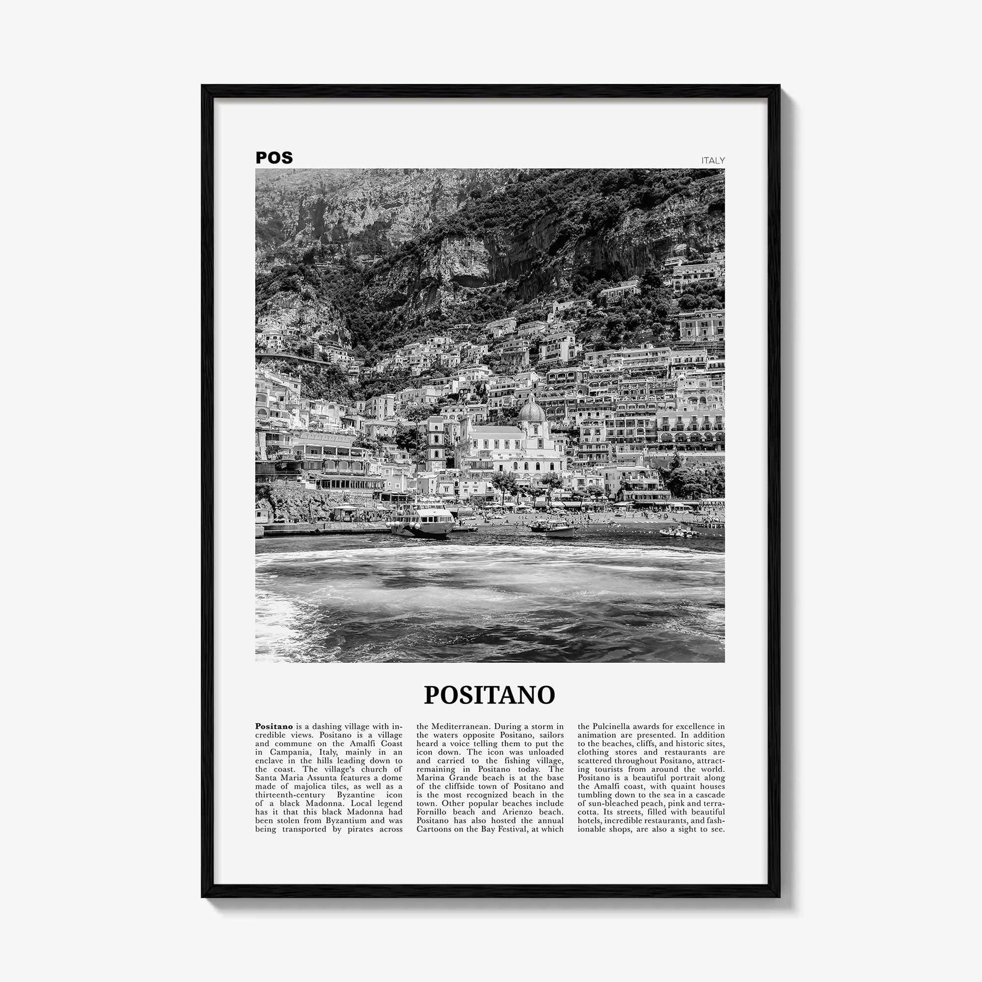 Positano Print Black and White No 2, Positano Wall Art, Positano Poster, Positano Photo, Positano Decor, Italy, Italia, Amalfi, Salerno