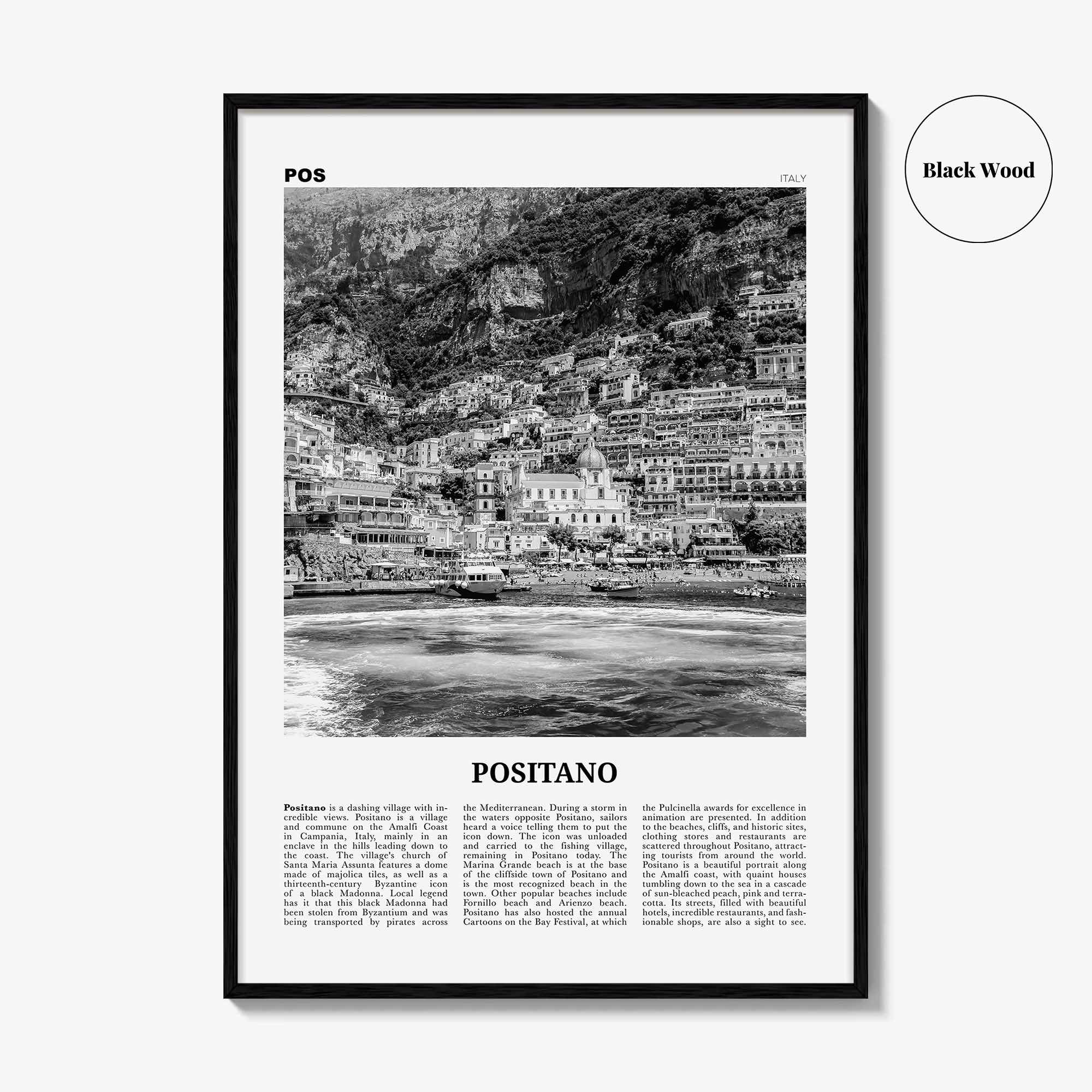 Positano Print Black and White No 2, Positano Wall Art, Positano Poster, Positano Photo, Positano Decor, Italy, Italia, Amalfi, Salerno