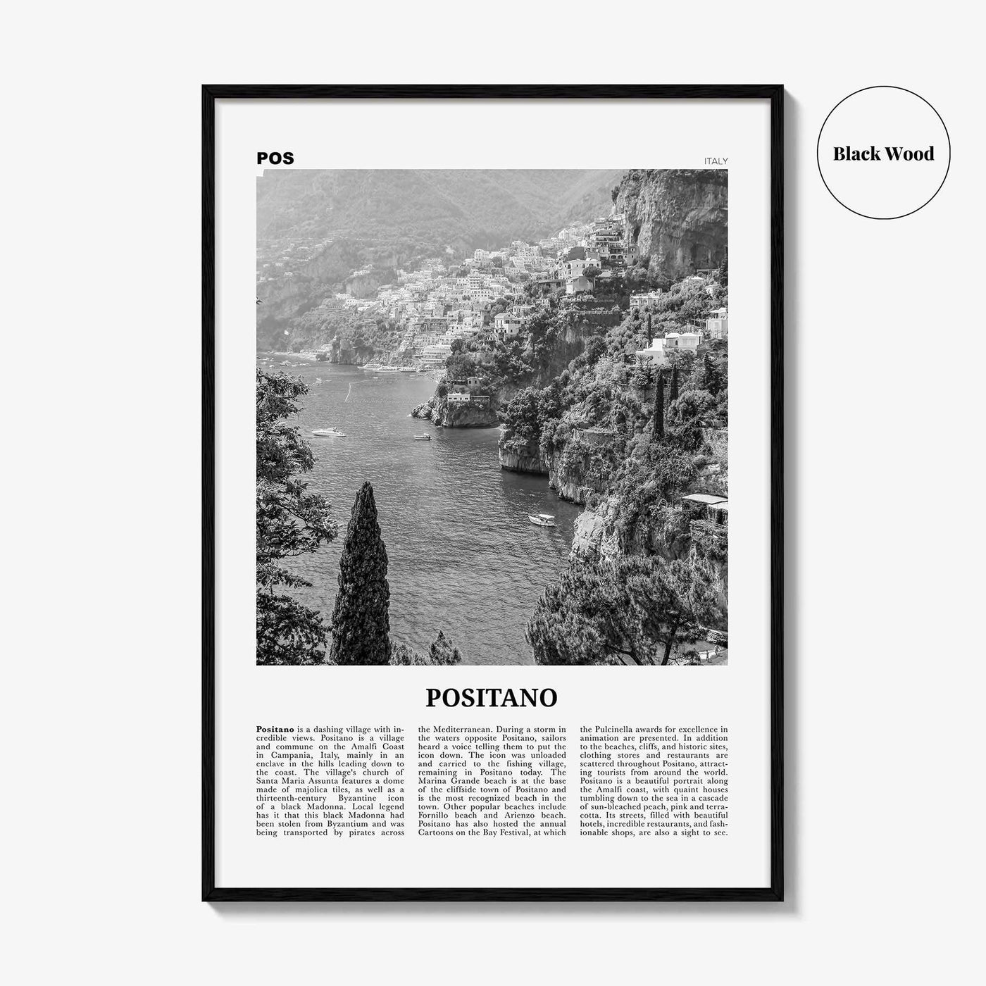 Positano Print Black and White No 3, Positano Wall Art, Positano Poster, Positano Photo, Positano Decor, Italy, Italia, Amalfi, Salerno