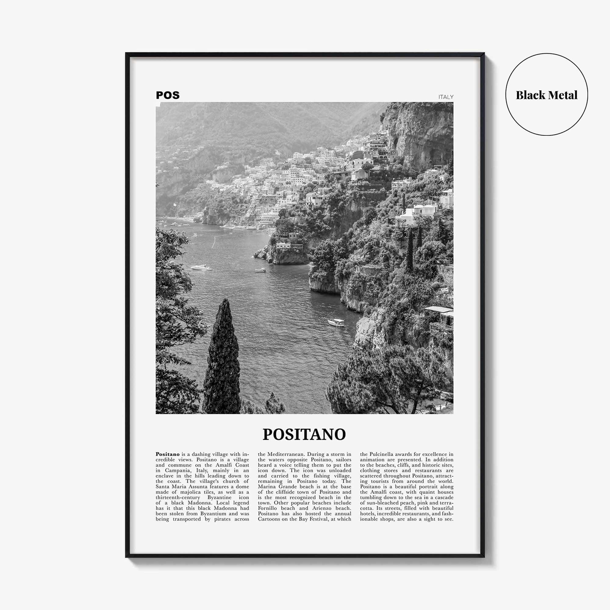 Positano Print Black and White No 3, Positano Wall Art, Positano Poster, Positano Photo, Positano Decor, Italy, Italia, Amalfi, Salerno