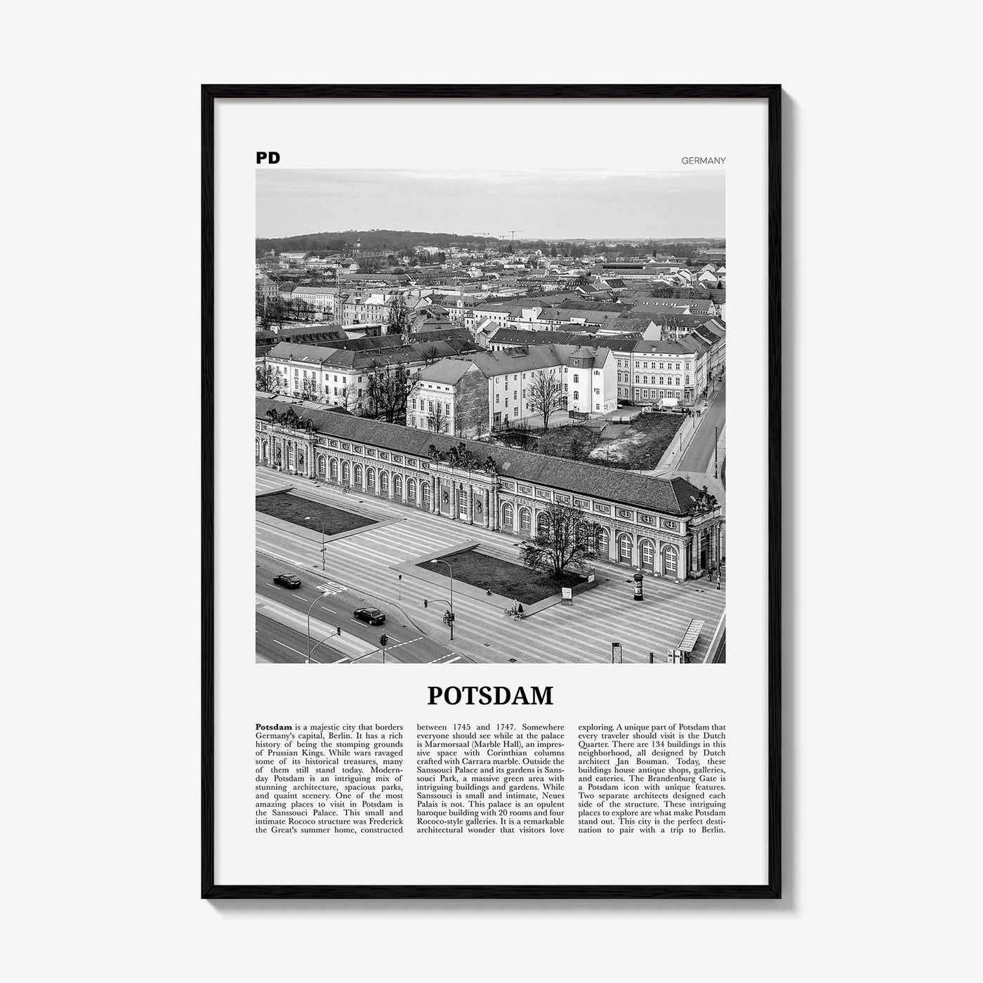 Potsdam Print Black and White, Potsdam Wall Art, Potsdam Poster, Potsdam Photo, Potsdam Wall Décor, Brandenburg, Germany, Deutschland