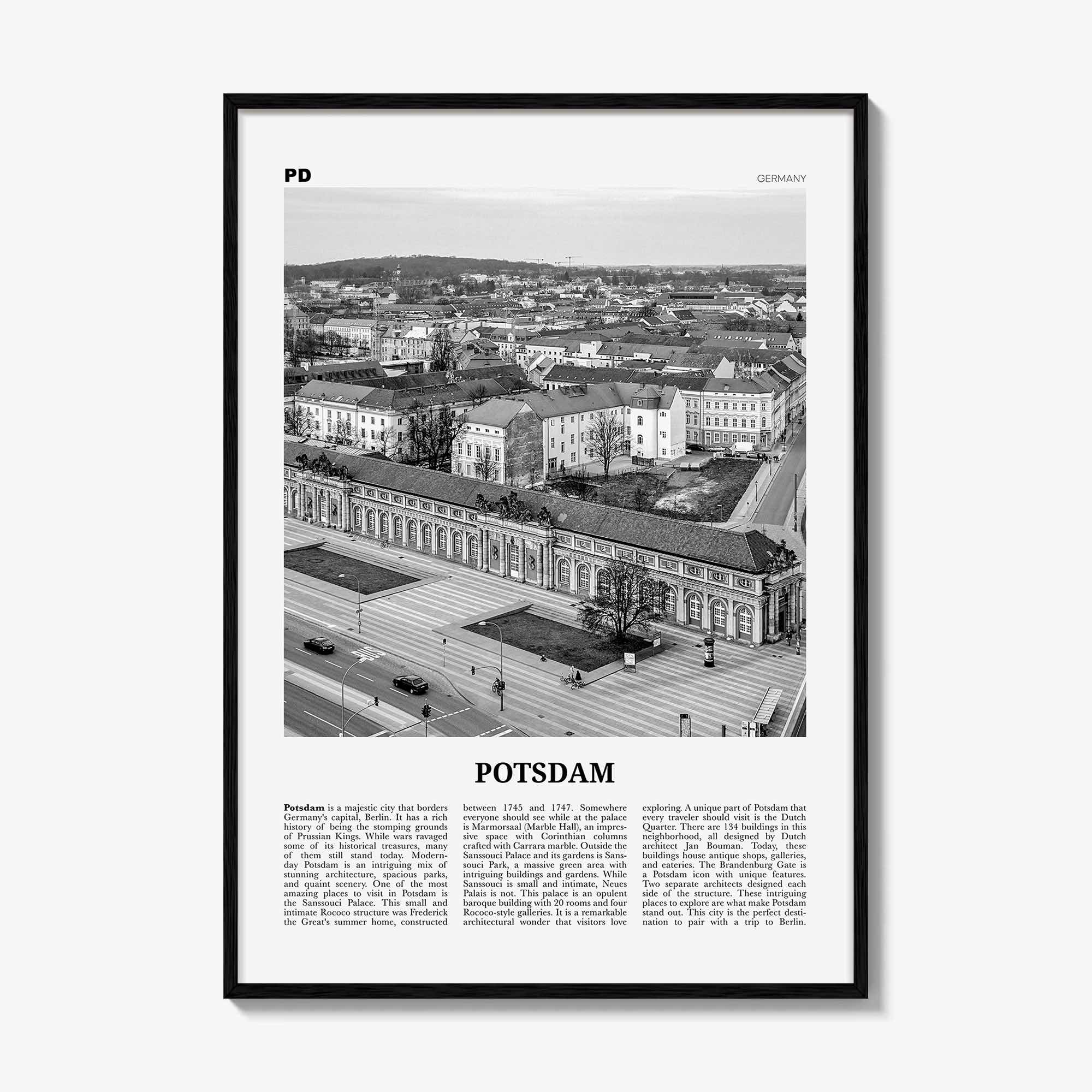 Potsdam Print Black and White, Potsdam Wall Art, Potsdam Poster, Potsdam Photo, Potsdam Wall Décor, Brandenburg, Germany, Deutschland