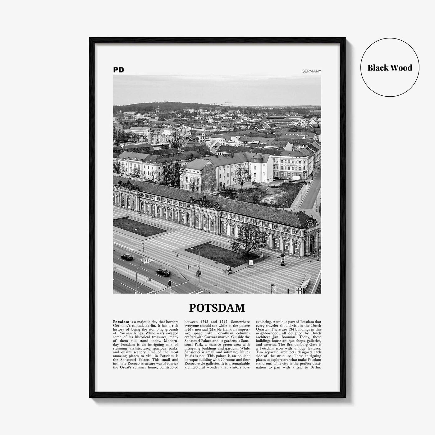 Potsdam Print Black and White, Potsdam Wall Art, Potsdam Poster, Potsdam Photo, Potsdam Wall Décor, Brandenburg, Germany, Deutschland