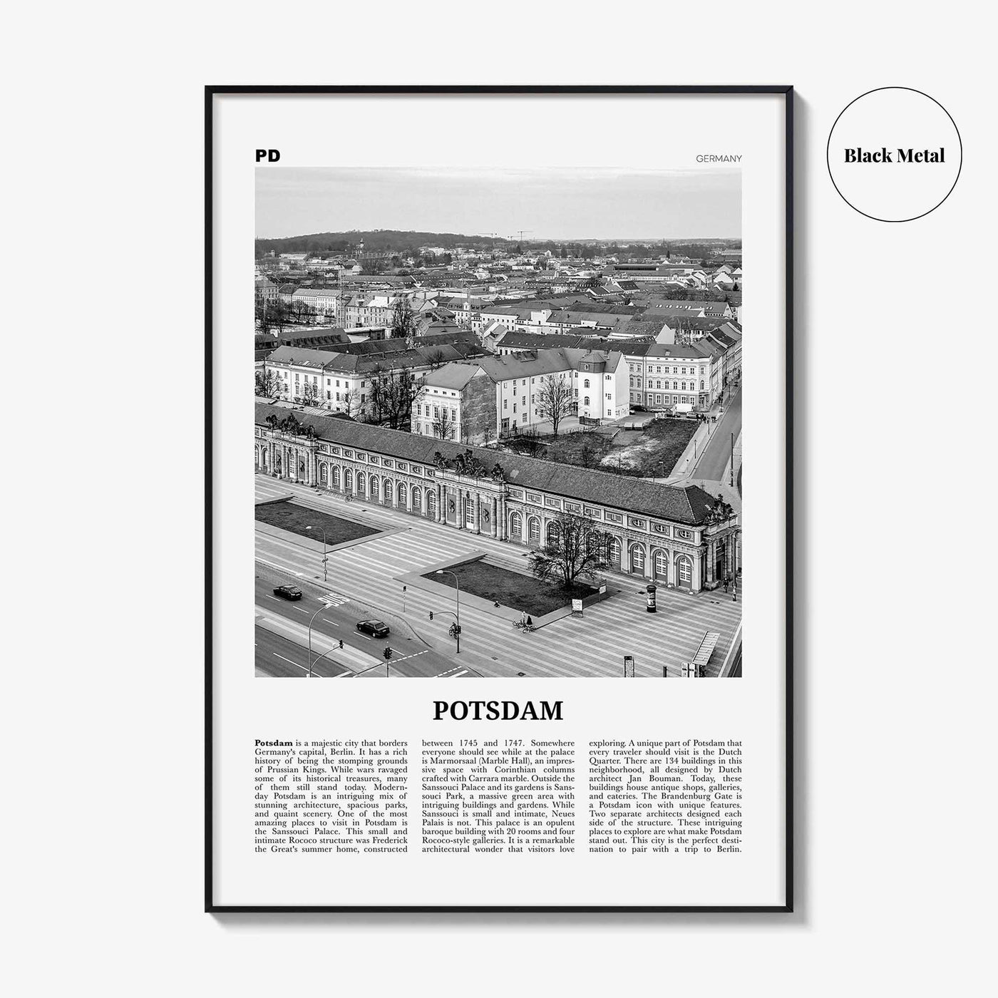 Potsdam Print Black and White, Potsdam Wall Art, Potsdam Poster, Potsdam Photo, Potsdam Wall Décor, Brandenburg, Germany, Deutschland