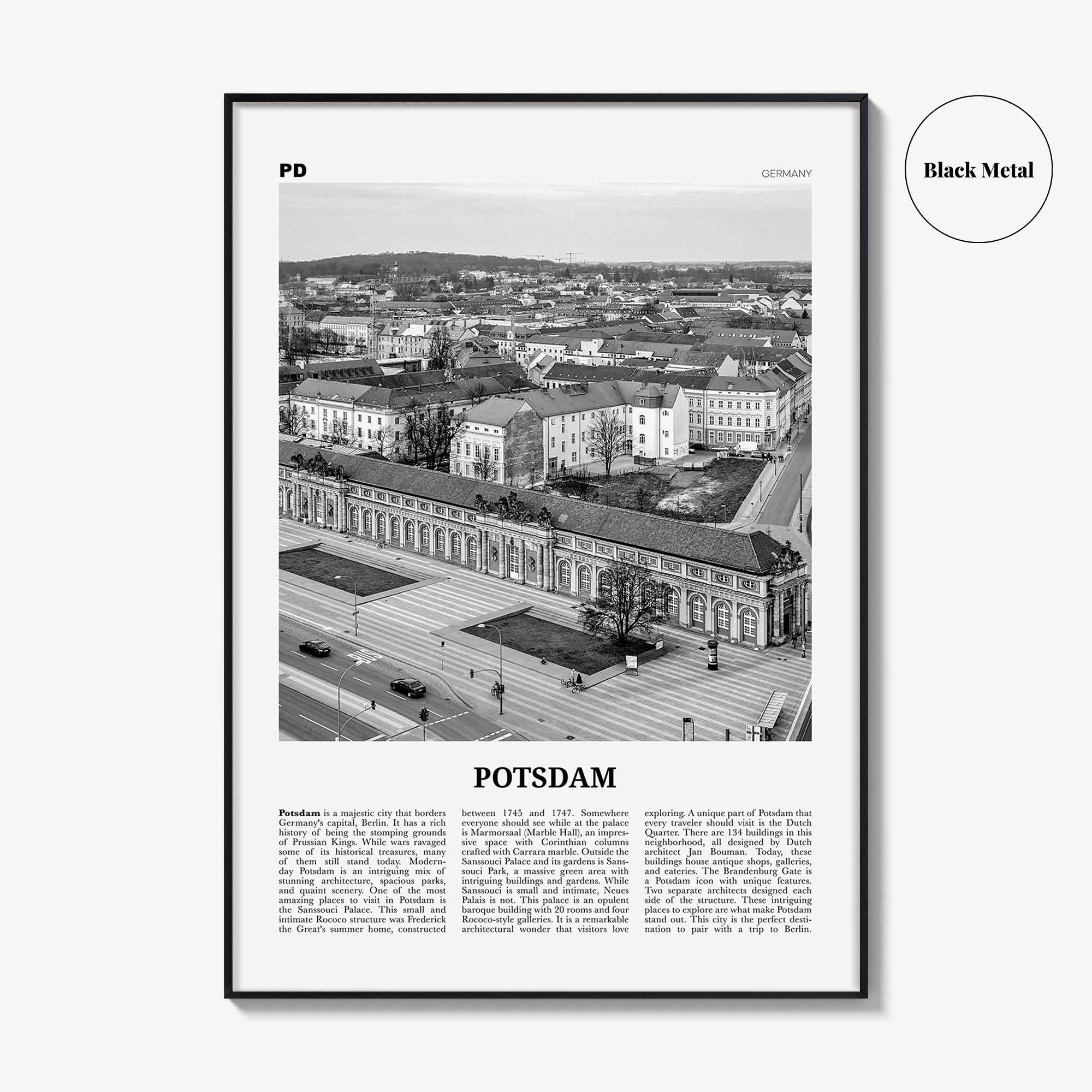 Potsdam Print Black and White, Potsdam Wall Art, Potsdam Poster, Potsdam Photo, Potsdam Wall Décor, Brandenburg, Germany, Deutschland
