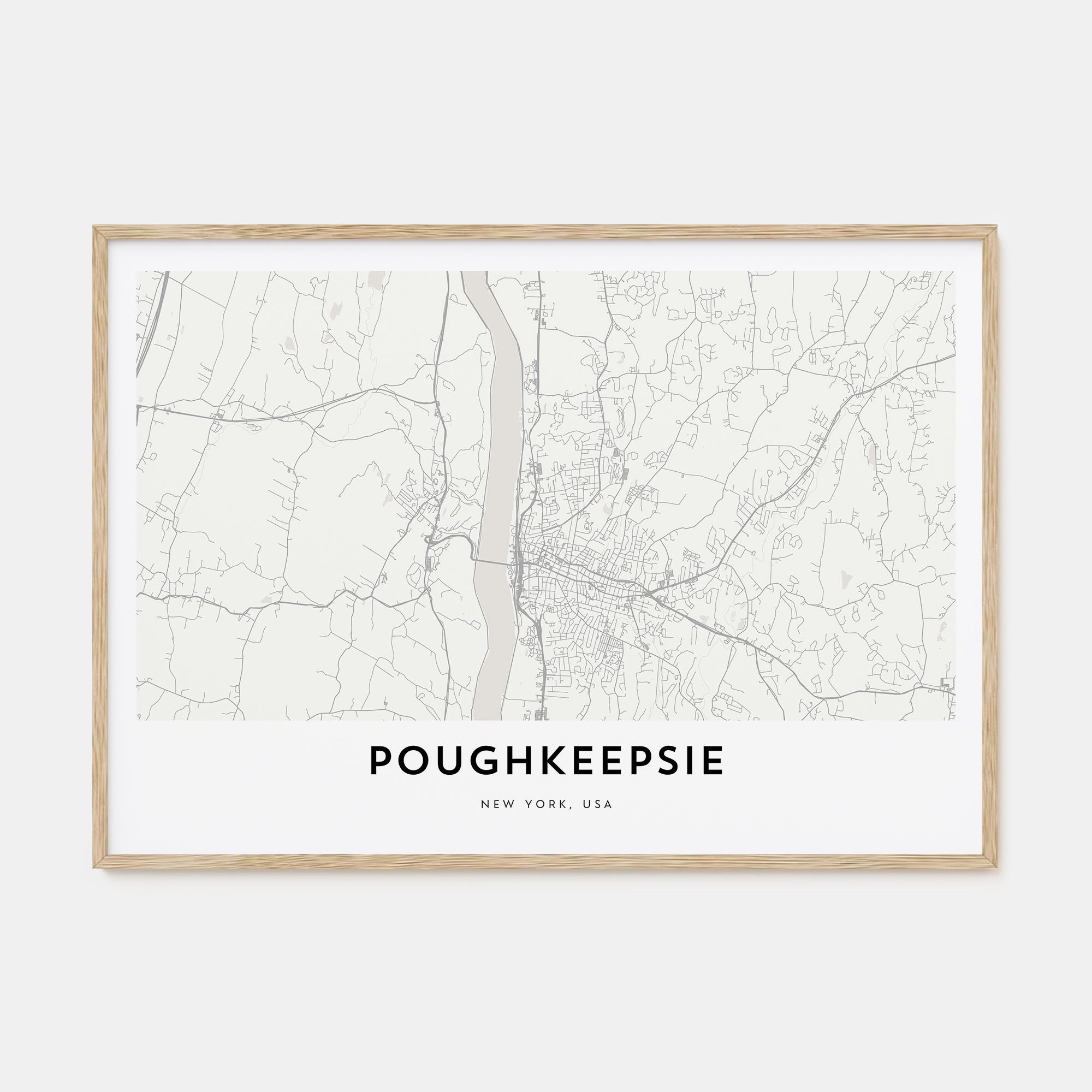 Poughkeepsie Map Landscape Poster