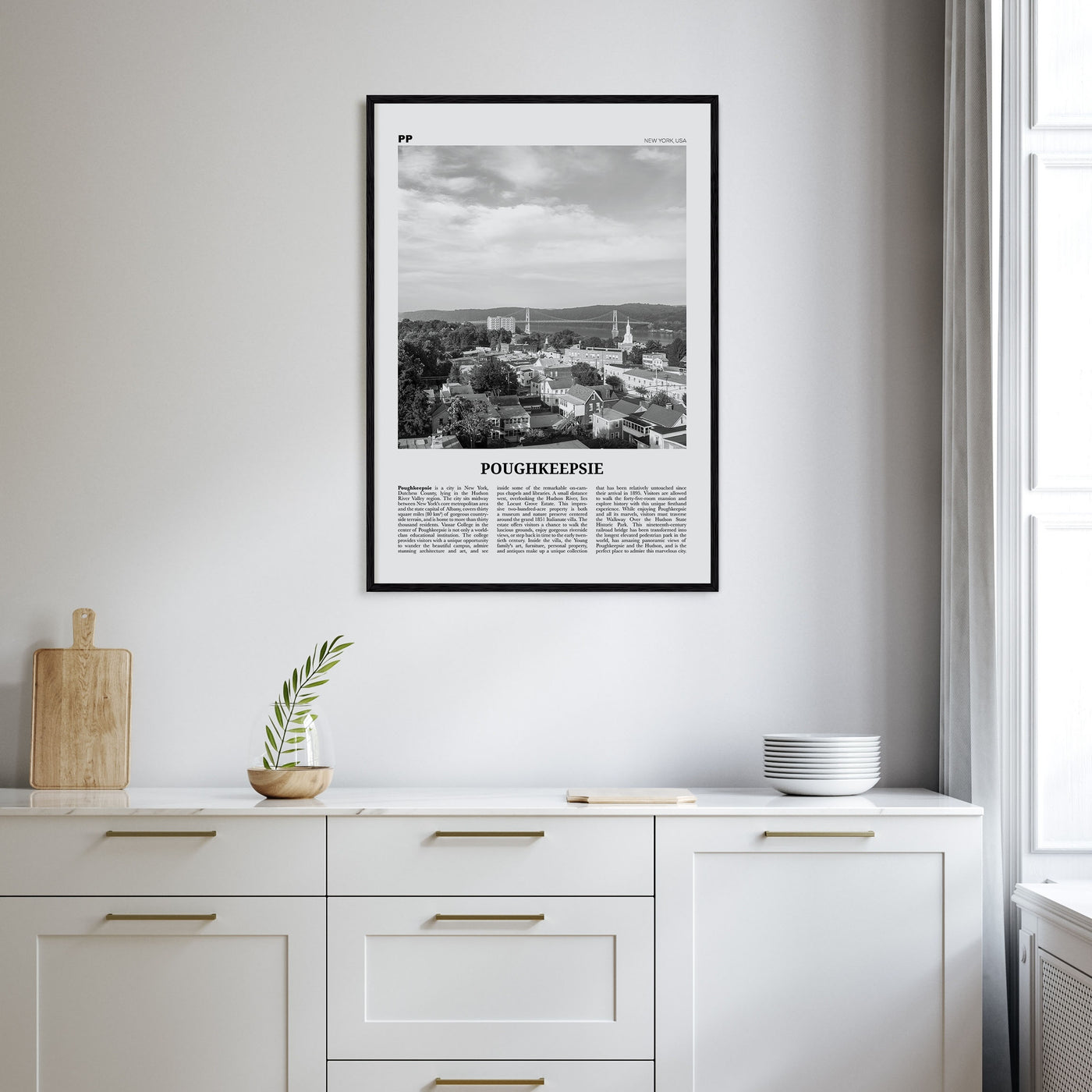 Poughkeepsie Travel B&W Poster