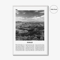 Poway Print Black and White No 2, Poway Wall Art, Poway Poster, Poway Photo, Poway Wall Décor, Poway Map, California, USA
