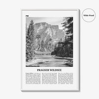 Pragser Wildsee Print Black and White, Pragser Wildsee Wall Art, Pragser Wildsee Photo, Lake Prags, Lake Braies, Prags Dolomites Tyrol Italy