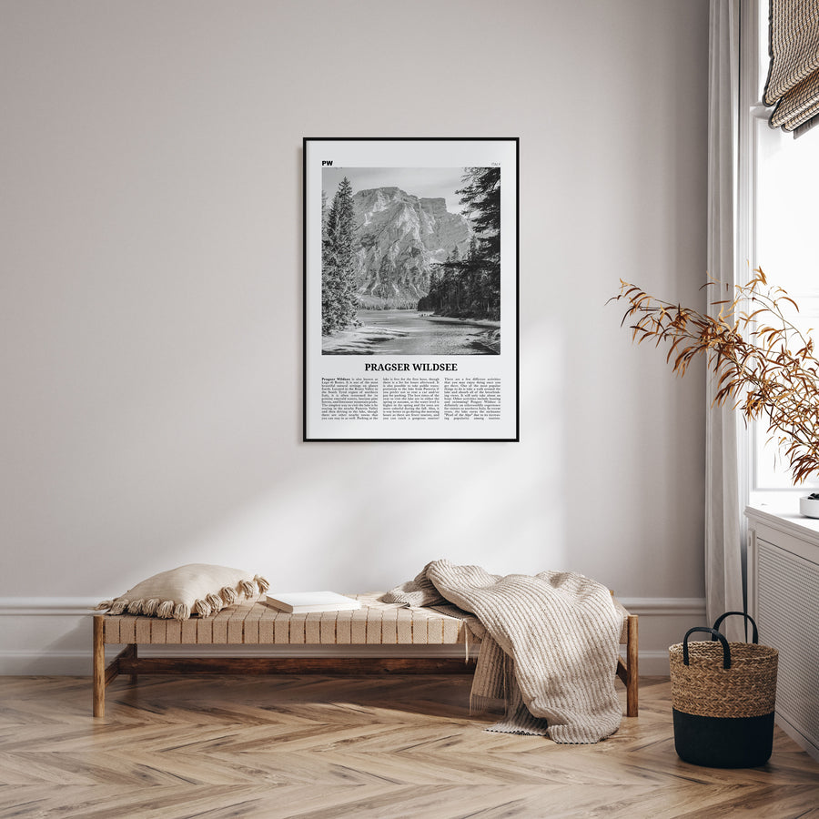 Pragser Wildsee Travel B&W Poster