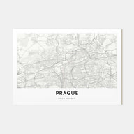 Prague Map Landscape Poster