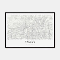 Prague Map Landscape Poster