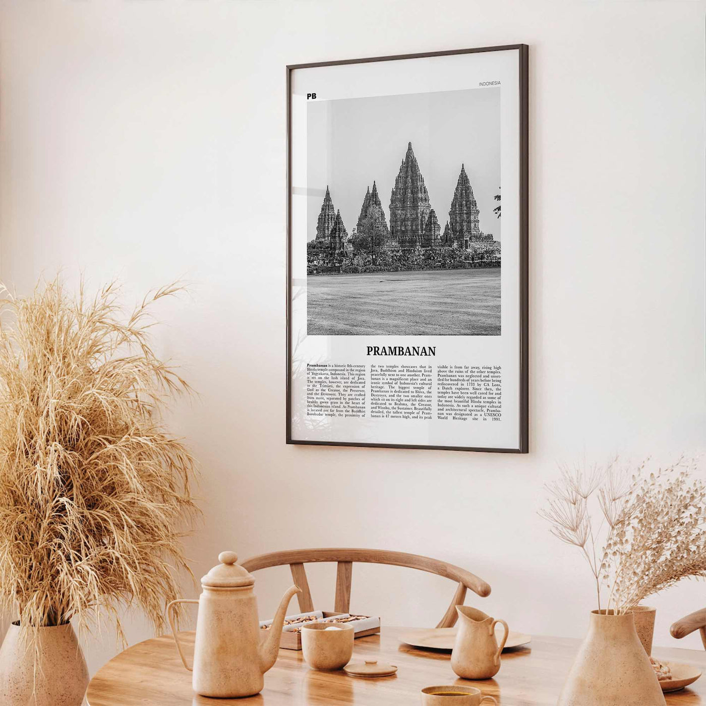 Prambanan Print Black and White, Prambanan Wall Art, Prambanan Poster, Prambanan Photo, Prambanan Wall Décor, Prambanan Map, Indonesia