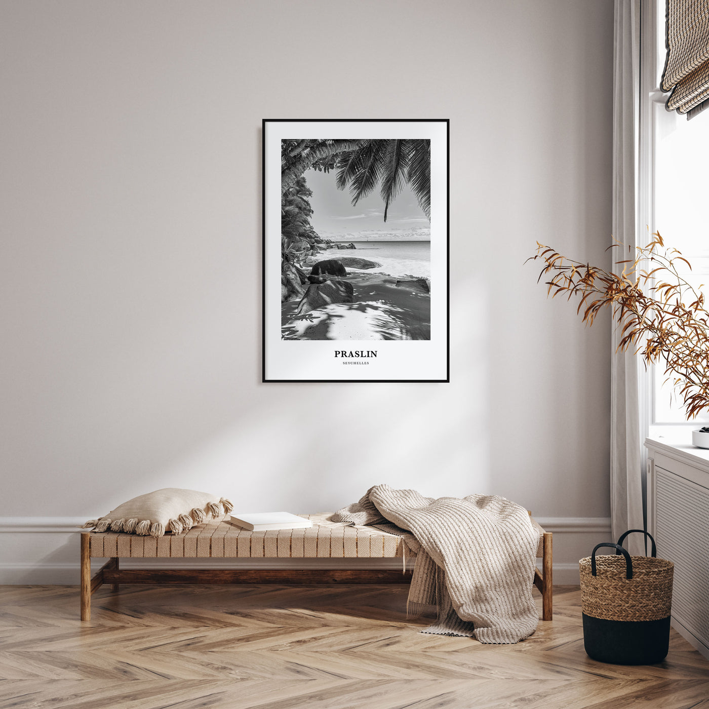 Praslin Portrait B&W Poster