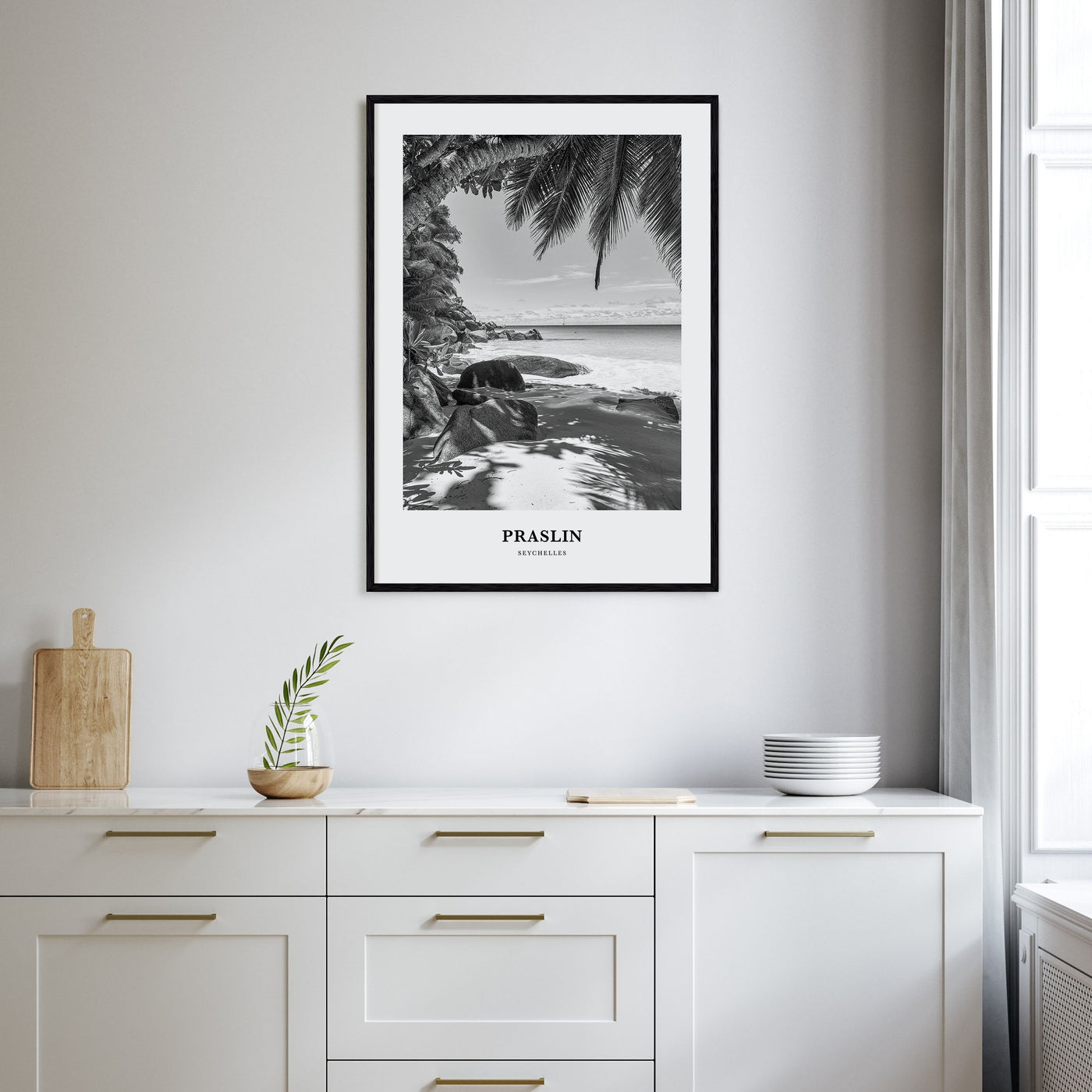 Praslin Portrait B&W Poster