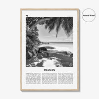 Praslin Print Black and White, Praslin Wall Art, Praslin Poster, Praslin Photo, Praslin Wall Décor, Praslin Map, Seychelles