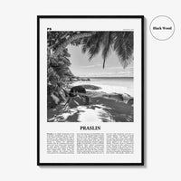 Praslin Print Black and White, Praslin Wall Art, Praslin Poster, Praslin Photo, Praslin Wall Décor, Praslin Map, Seychelles