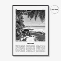 Praslin Print Black and White, Praslin Wall Art, Praslin Poster, Praslin Photo, Praslin Wall Décor, Praslin Map, Seychelles