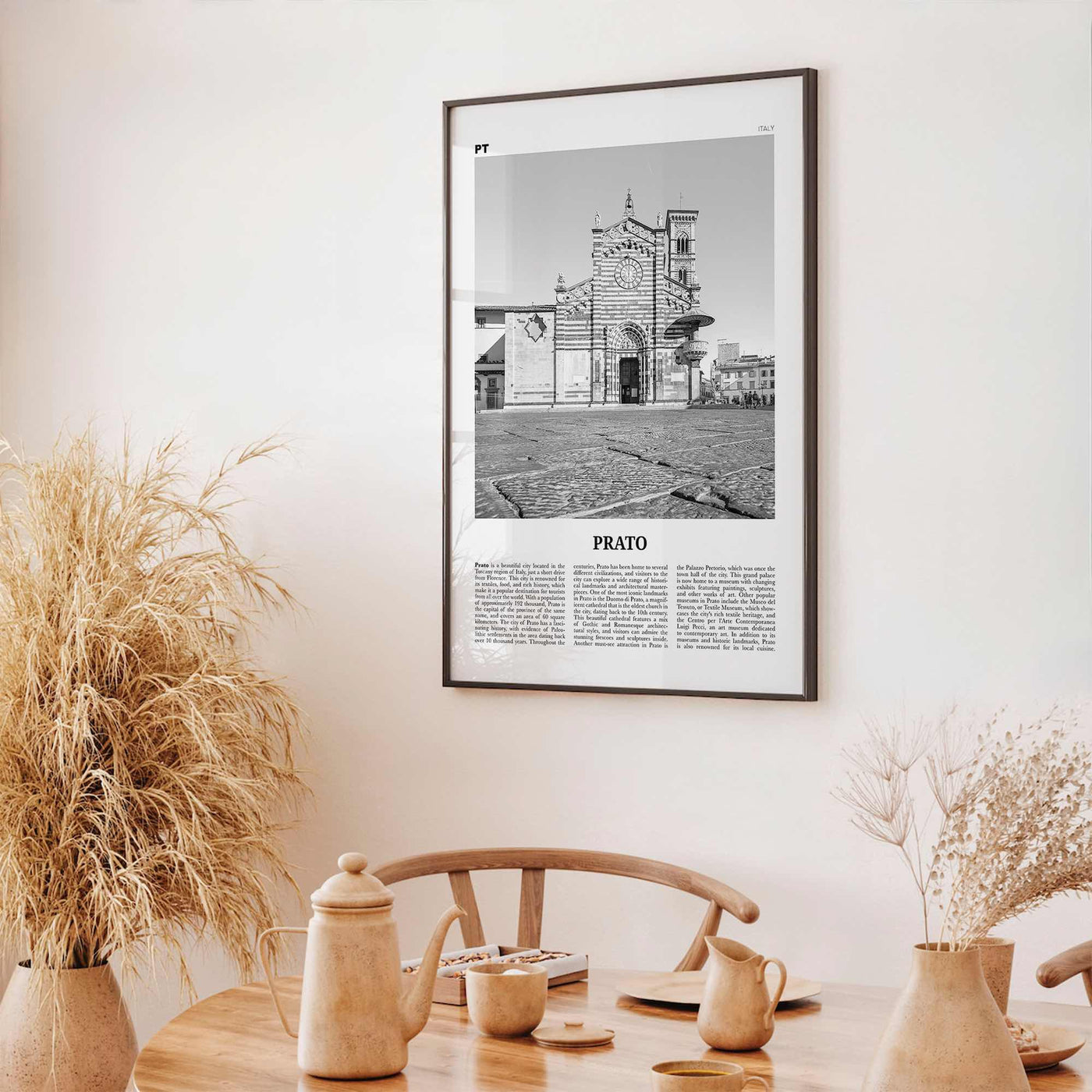 Prato Print Black and White, Prato Wall Art, Prato Poster, Prato Photo, Prato Wall Décor, Prato Map, Italy