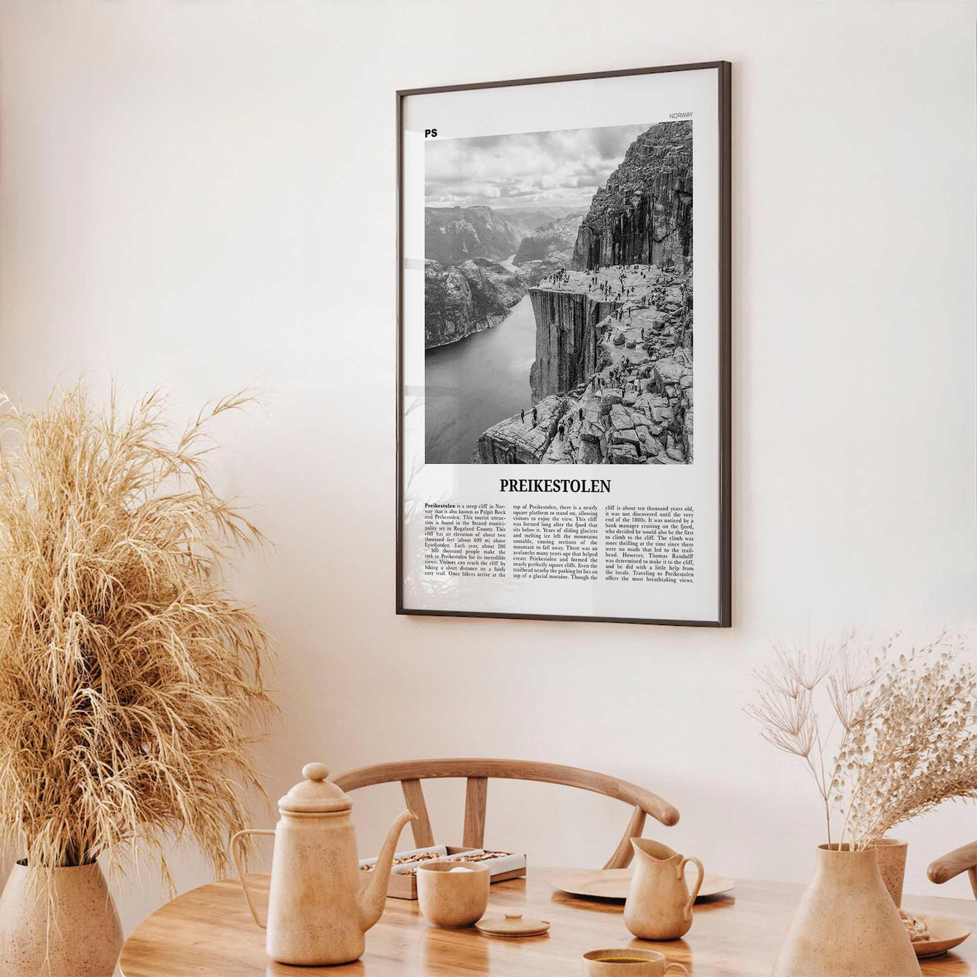 Preikestolen Print Black and White, Preikestolen Wall Art, Preikestolen Poster, Preikestolen Photo, Preikestolen Décor, Norway