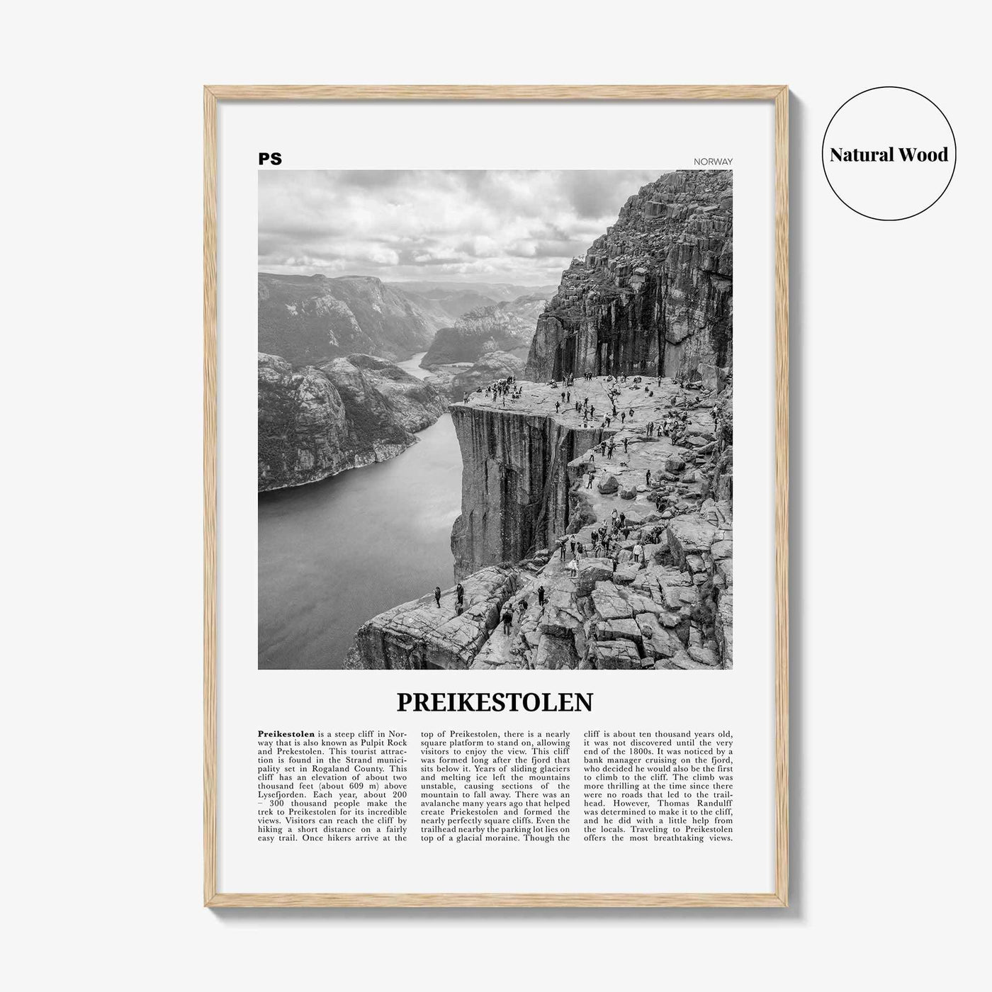 Preikestolen Print Black and White, Preikestolen Wall Art, Preikestolen Poster, Preikestolen Photo, Preikestolen Décor, Norway