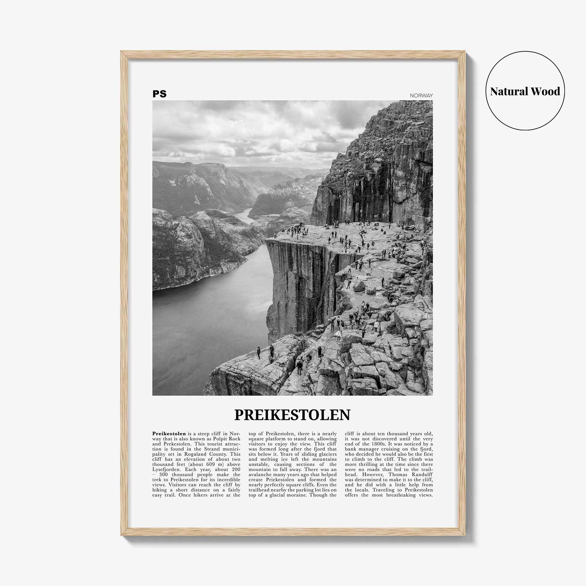 Preikestolen Print Black and White, Preikestolen Wall Art, Preikestolen Poster, Preikestolen Photo, Preikestolen Décor, Norway