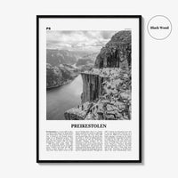 Preikestolen Print Black and White, Preikestolen Wall Art, Preikestolen Poster, Preikestolen Photo, Preikestolen Décor, Norway