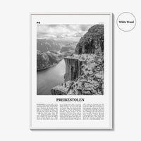 Preikestolen Print Black and White, Preikestolen Wall Art, Preikestolen Poster, Preikestolen Photo, Preikestolen Décor, Norway