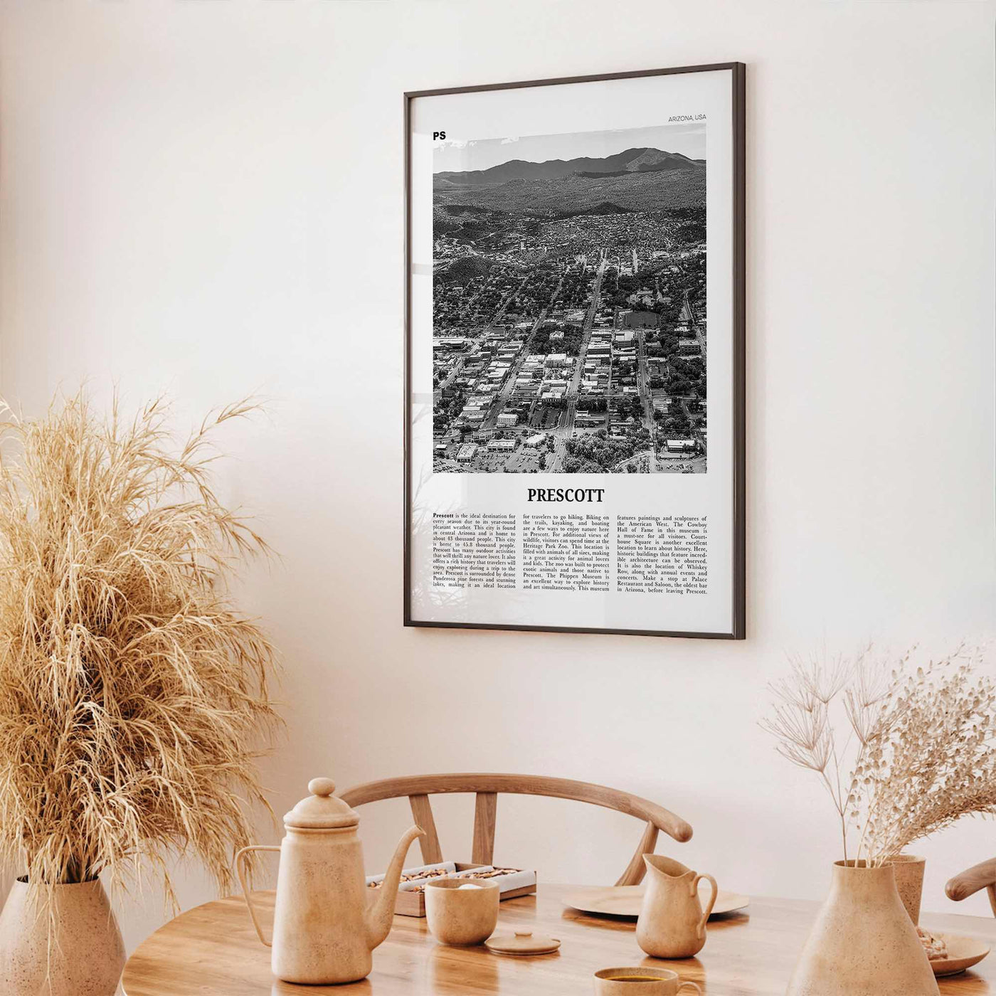 Prescott Print Black and White, Prescott Wall Art, Prescott Poster, Prescott Photo, Prescott Wall Décor, Prescott Map, Arizona, USA