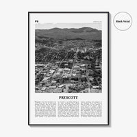 Prescott Print Black and White, Prescott Wall Art, Prescott Poster, Prescott Photo, Prescott Wall Décor, Prescott Map, Arizona, USA