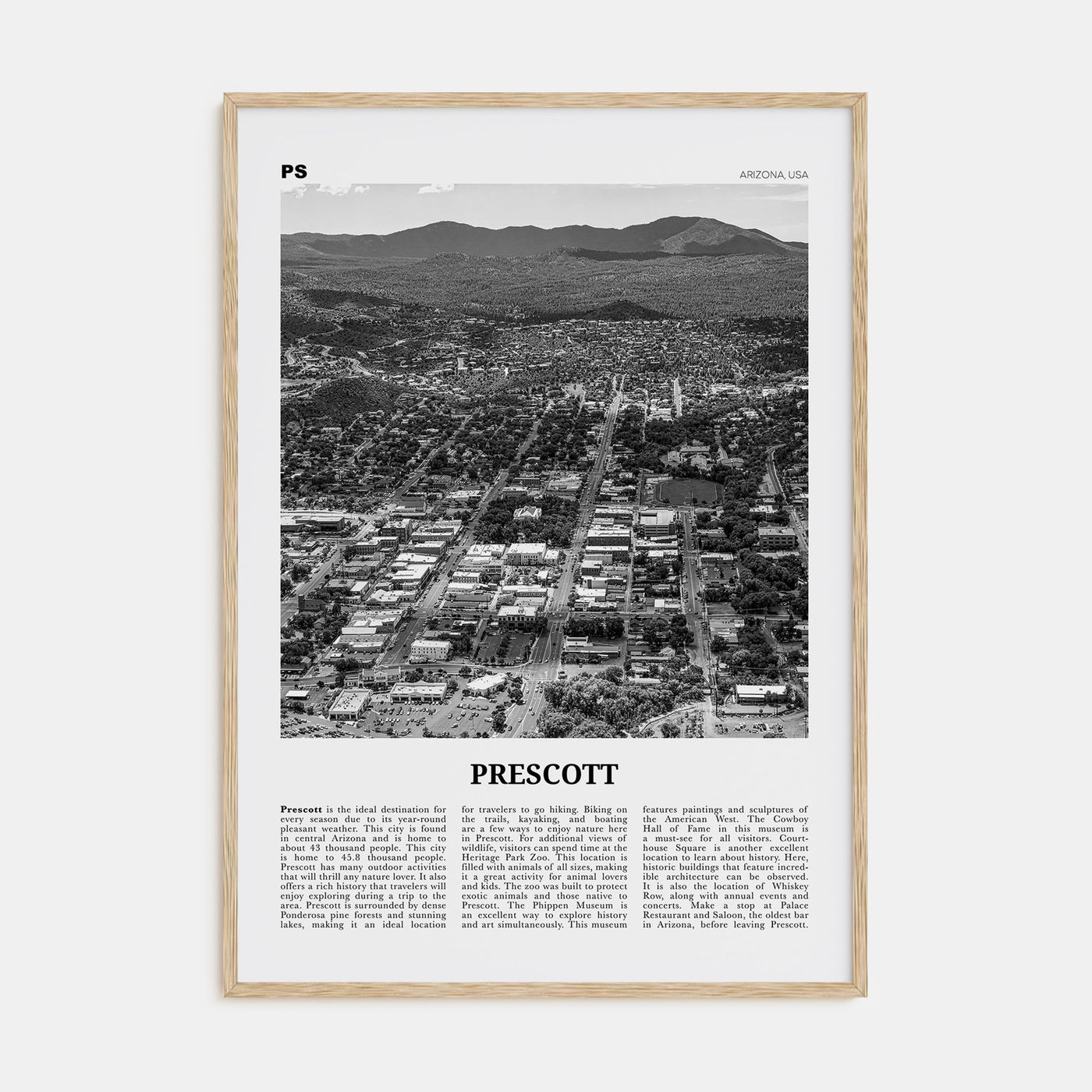 Prescott Travel B&W Poster