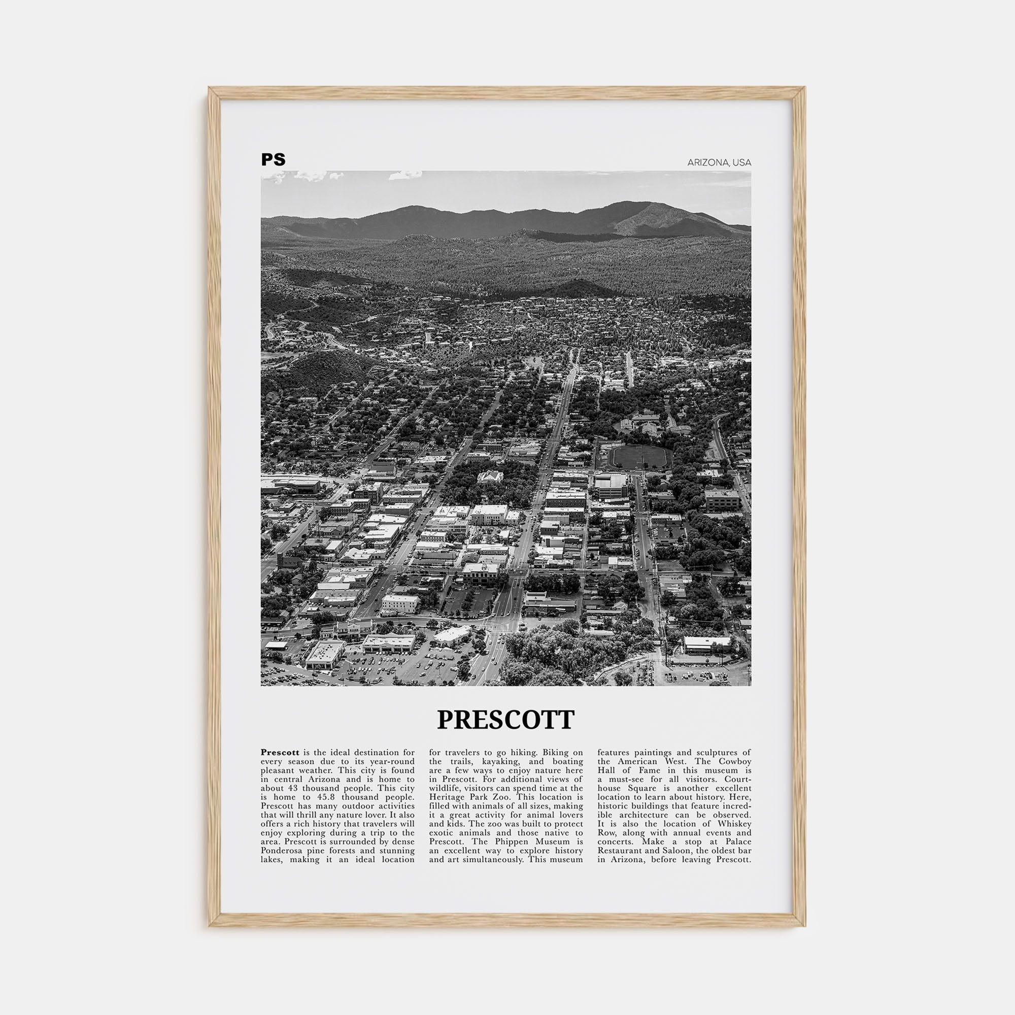 Prescott Travel B&W Poster