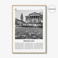 Preston Print Black and White, Preston Wall Art, Preston Poster, Preston Photo, Preston Wall Décor, Preston Map, England, UK