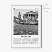 Preston Print Black and White, Preston Wall Art, Preston Poster, Preston Photo, Preston Wall Décor, Preston Map, England, UK