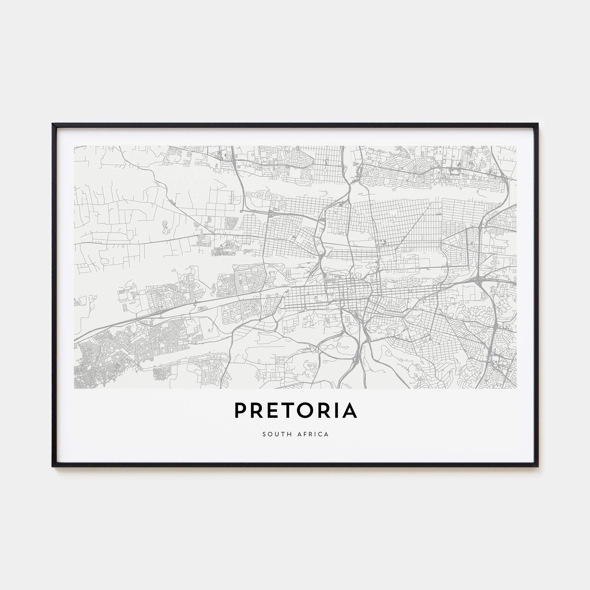 Pretoria Map Landscape Poster