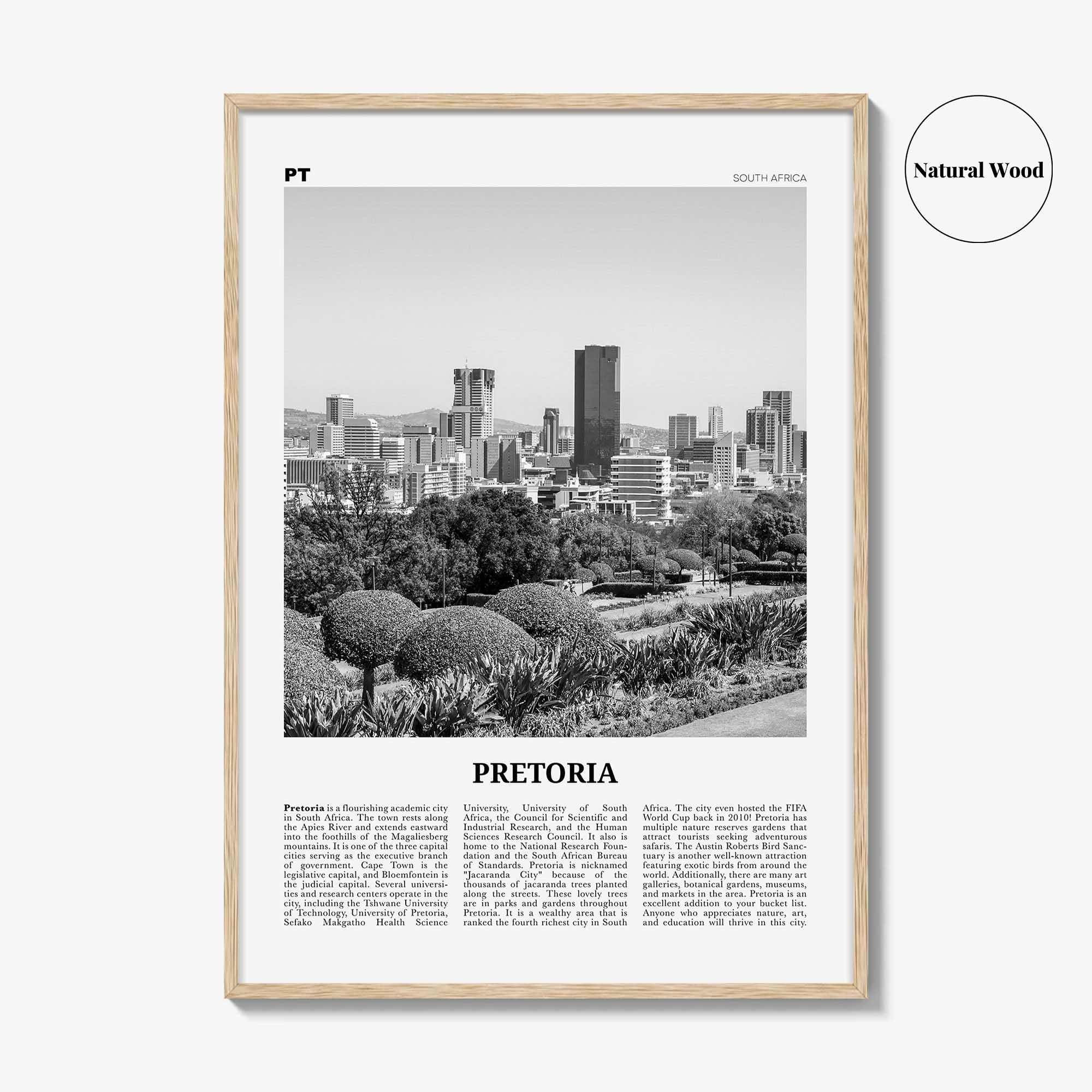 Pretoria Print Black and White, Pretoria Wall Art, Pretoria Poster, Pretoria Photo, Pretoria Wall Décor, South Africa, Gauteng