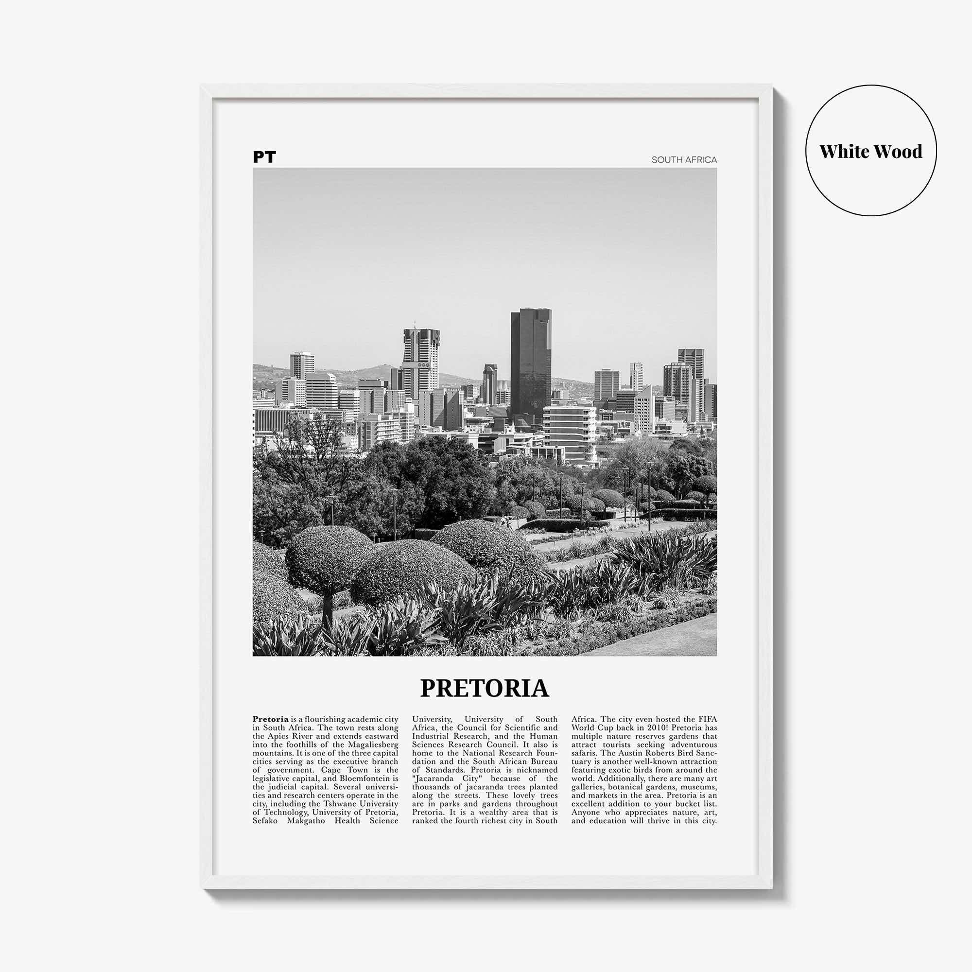 Pretoria Print Black and White, Pretoria Wall Art, Pretoria Poster, Pretoria Photo, Pretoria Wall Décor, South Africa, Gauteng