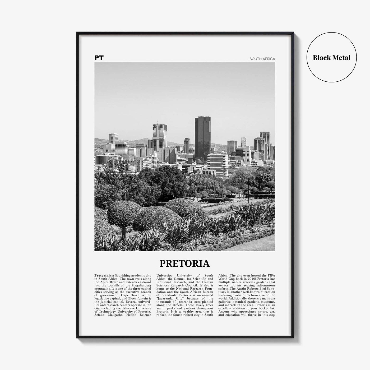 Pretoria Print Black and White, Pretoria Wall Art, Pretoria Poster, Pretoria Photo, Pretoria Wall Décor, South Africa, Gauteng