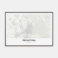 Prishtina Map Landscape Poster
