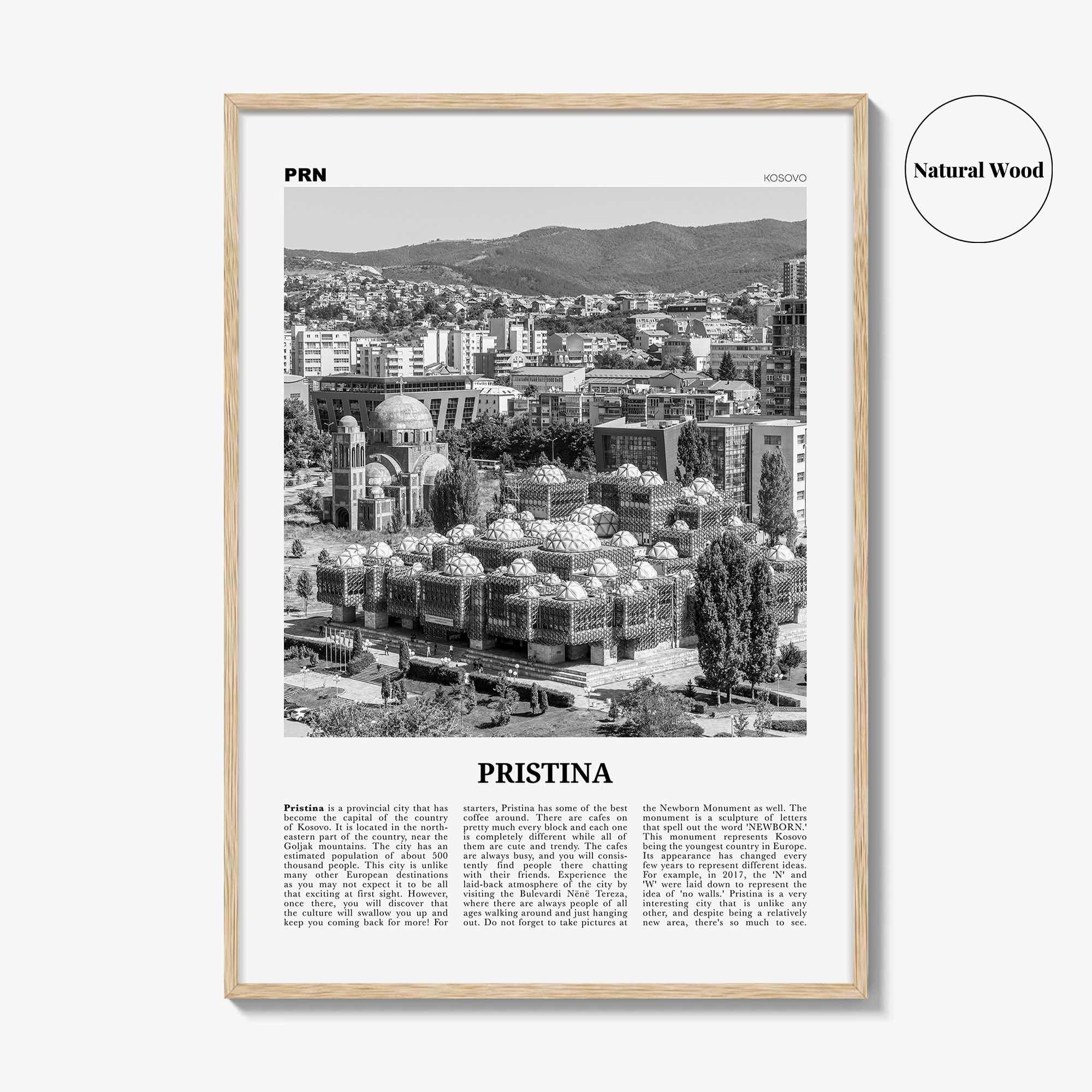 Pristina Print Black and White, Pristina Wall Art, Pristina Poster, Pristina Photo, Pristina Décor, Prishtina, Prishtinë, Priština, Kosovo